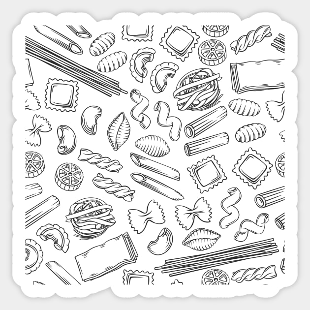 Pasta Noodle Pattern Sticker by edwardecho